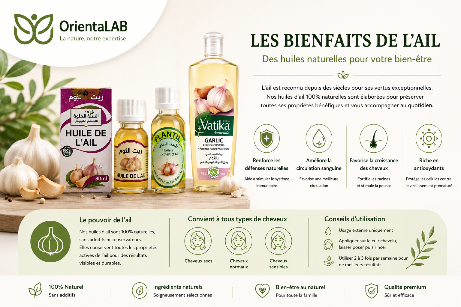 huile d'ail cheveux