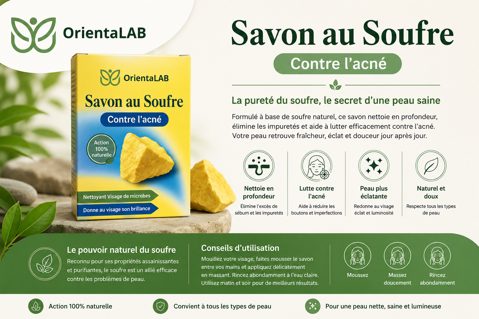 Savon au Soufre : Le Soin Anti-Imperfections Ancestral 1 savon au soufre
