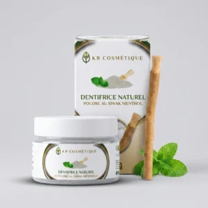 Dentifrice naturel en poudre au Siwak mentholé – KB Cosmétique 30g